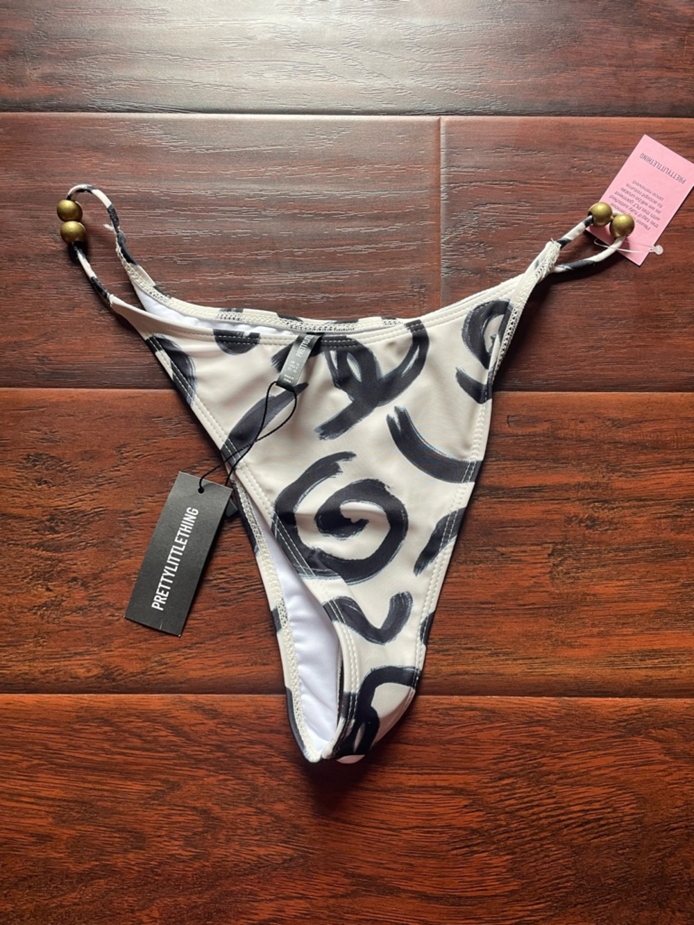 NWT PLT Monochrome Swirl print bikini bottoms only